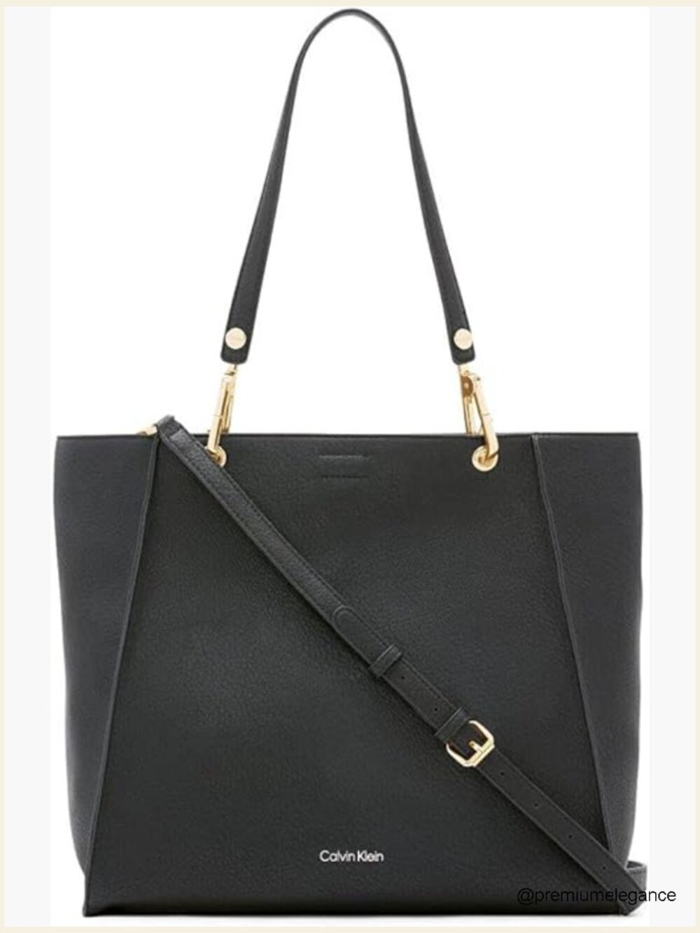 Vegan Leather Tote with Pockets, Crossbody Strap, Spacious Organizer